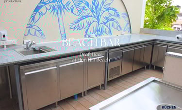 ครัวสแตนเลส Beach Bar หัวหิน ตู้เย็นสแตนเลสและเคาน์เตอร์บาร์ครบชุด | stainless steel beach bar