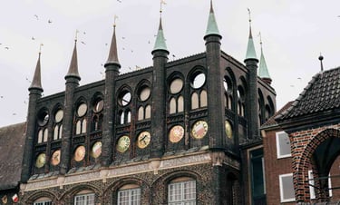 foto da cidade medieval de Lubeck Alemanha