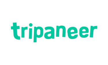 Tripaneer logo featuring teal lowercase text on a solid black background.