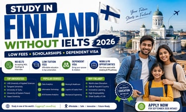 Study in Finland Without IELTS 2026 | Low Fees & Dependent Visa Guide