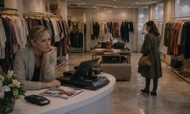 directrice magasin qui s'ennuie