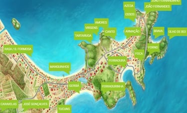 Mapa das Praias de Búzios