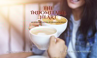 A blurred image of a woman and a man clinking their coffee cups