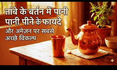 तांबे के बर्तन में पानी पीने के फायदे और अमेज़न पर सबसे अच्छे विकल्प