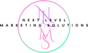 Next Level Marketing Solutions company logo featuring pink and purple gradient NMS initials.