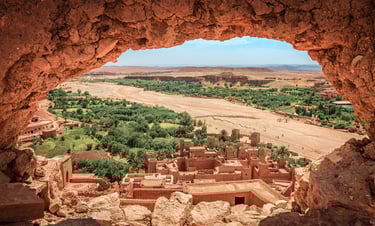 a view of a village in morocco