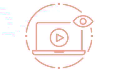 icon of a computer screen with an eye to represent visibility and content