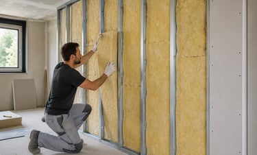 Pose d’un isolant thermique et acoustique dans les murs pour améliorer le confort et l’efficacité én