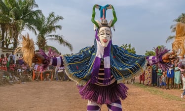 Traditional Goli Masquerade Dance in Ivory Coast