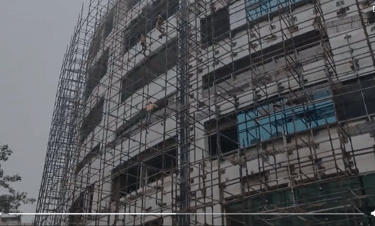 Mild steel structure at Apollo Hospital site.