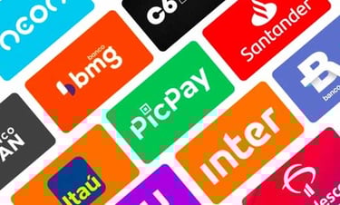imagem das logomarcas dos bancos digitais 