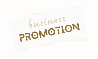 the words business promotion on a scrap of paper