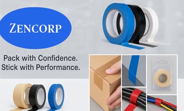 a picture of a person holding a tape tape and a box of tape