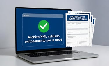 archivo xml validado y enviado a la Dian de Nómina eléctronica