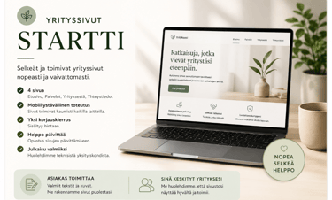 Yrityssivut startti - Selkeät ja toimivat nettisivut helposti ja nopeasti