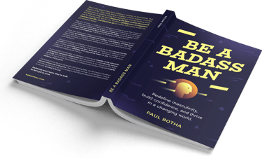 Be a Badass Man paperback book mockup cover view