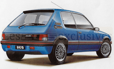 brochure peugeot 205 gti miami 1990