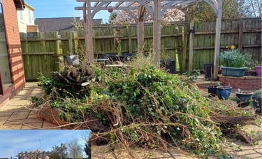 garden waste at a house in worcestershire