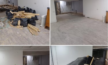 pictures of builders waste being cleared from a business in worcester