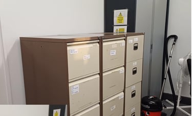 cabbinets removed from an office in the city of worcester