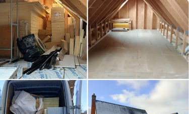 pictures of a house clearance carried out by hiltons rubbish removals