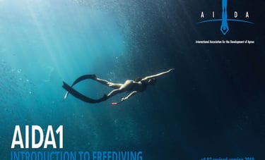 AIDA Level 1 manual cover (woman free diving)