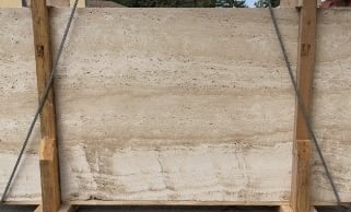 white travertine slabs