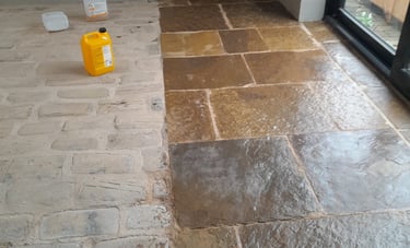 stone floor clean