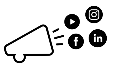 Grafik von Megafon mit Social Media Icons - 73FILM erklärt das Potential von Video Content.