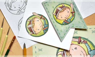 handmade illustrations and illustrated decorations with the final image