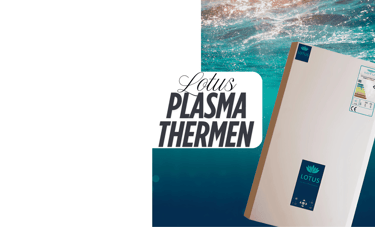 PlasmaTherme E300 Seitenbanner mit der Schrift Lotus Plasma Therme