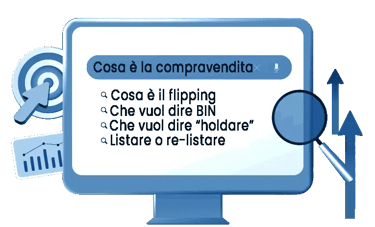 schermo di un computer con ricerche sulla compravendita