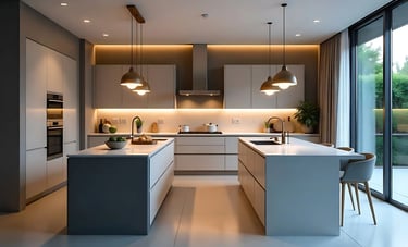 Two-Island Modular Kitchen Design 