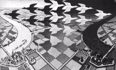 M.C. Escher's Day and Night (1938)