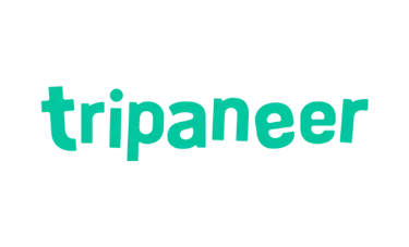 Tripaneer logo featuring teal lowercase text on a solid black background.