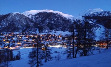Vue des pistes sur Montgenèvre
