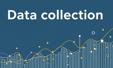 A simple visual representing data collection, graphics showing data flowing in and being processed