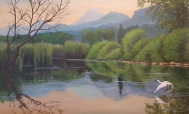 Lago Massaciuccoli, Italia. acrilico sobre papel Canson. 50x70cm