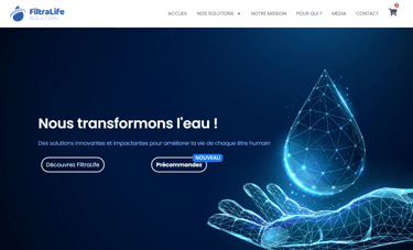 Page d'accueil du site Filtralife-solution.com