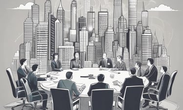 A professional attorney reviewing legal documents in a modern office setting.