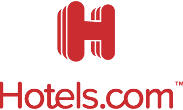 Official Hotels.com red logo with the iconic stacked H icon for hotel bookings and travel deals.
