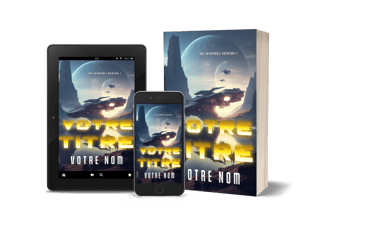 Couverture futuriste et vibrante pour un roman de science-fiction publié sur Amazon KDP