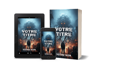 Couverture effrayante et sombre pour un roman d’horreur autoédité, conçue pour susciter le suspense