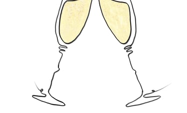 happy new year wishes with champagne glass online drawing