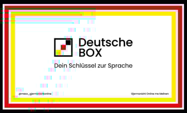 Deutsche Box branded sticker used on learning material packaging