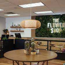 Florida hemp flower shop interior with labeled jars