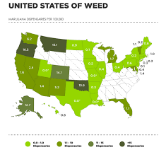 map showing closest and best-rated dispensary near me