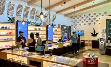 First-time customer entering dispensary