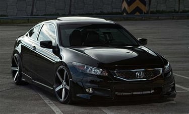 Black Honda Accord, lowered 