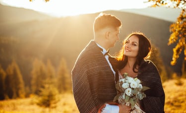 Essentials wedding video—golden-hour couple in the Scottish hills, filmed by Imack Wedding Films